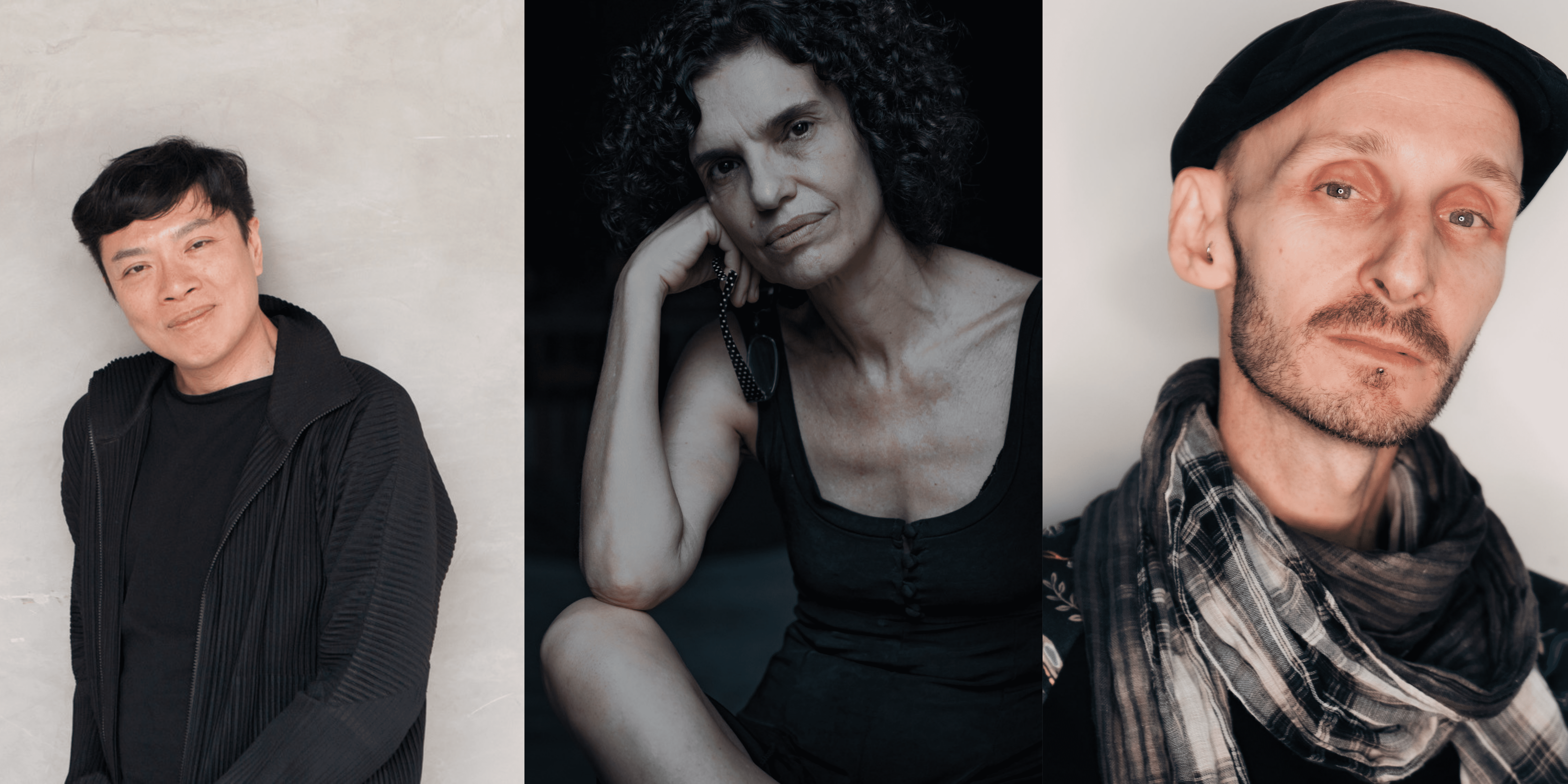 Keng Sen Ong, Lia Rodrigues, Marc Brew (Fotos v. l.:  Jeannie Ho, Sammi Landweer, Maurice Ramirez)