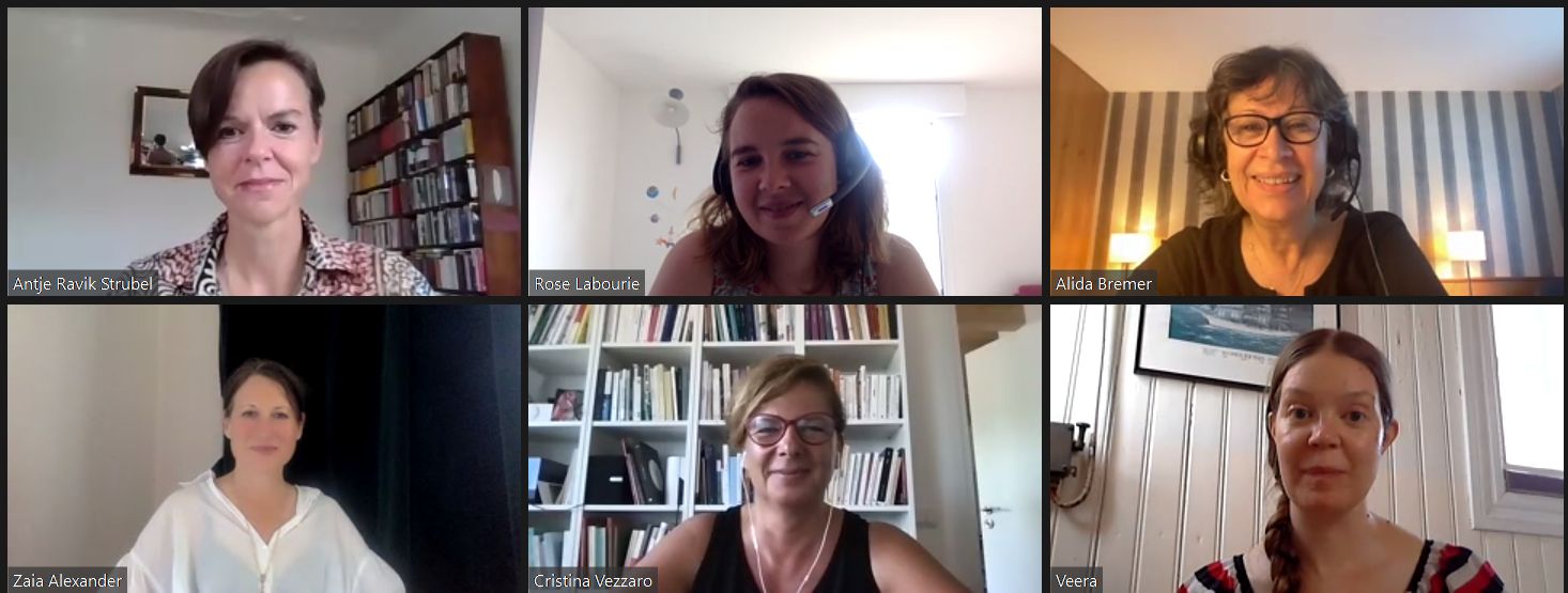 Antje Rávik Strubel und die Übersetzer:innen beim Atriumsgespräch, Foto: EÜK