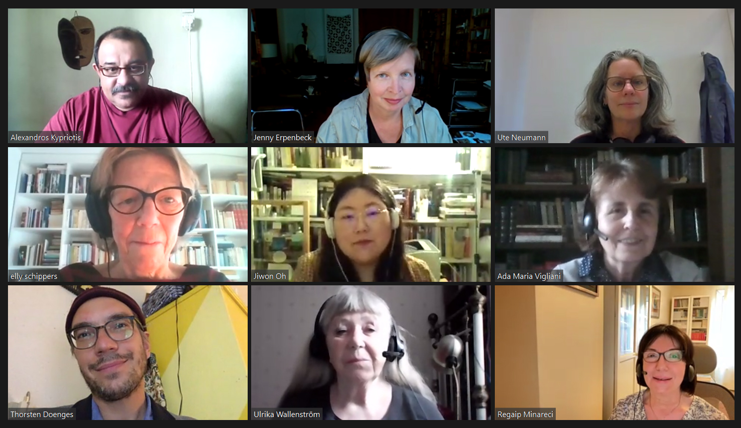 Jenny Erpenbeck und die Übersetzer:innen beim Atriumsgespräch, Foto: EÜK